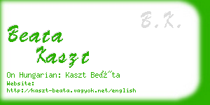 beata kaszt business card